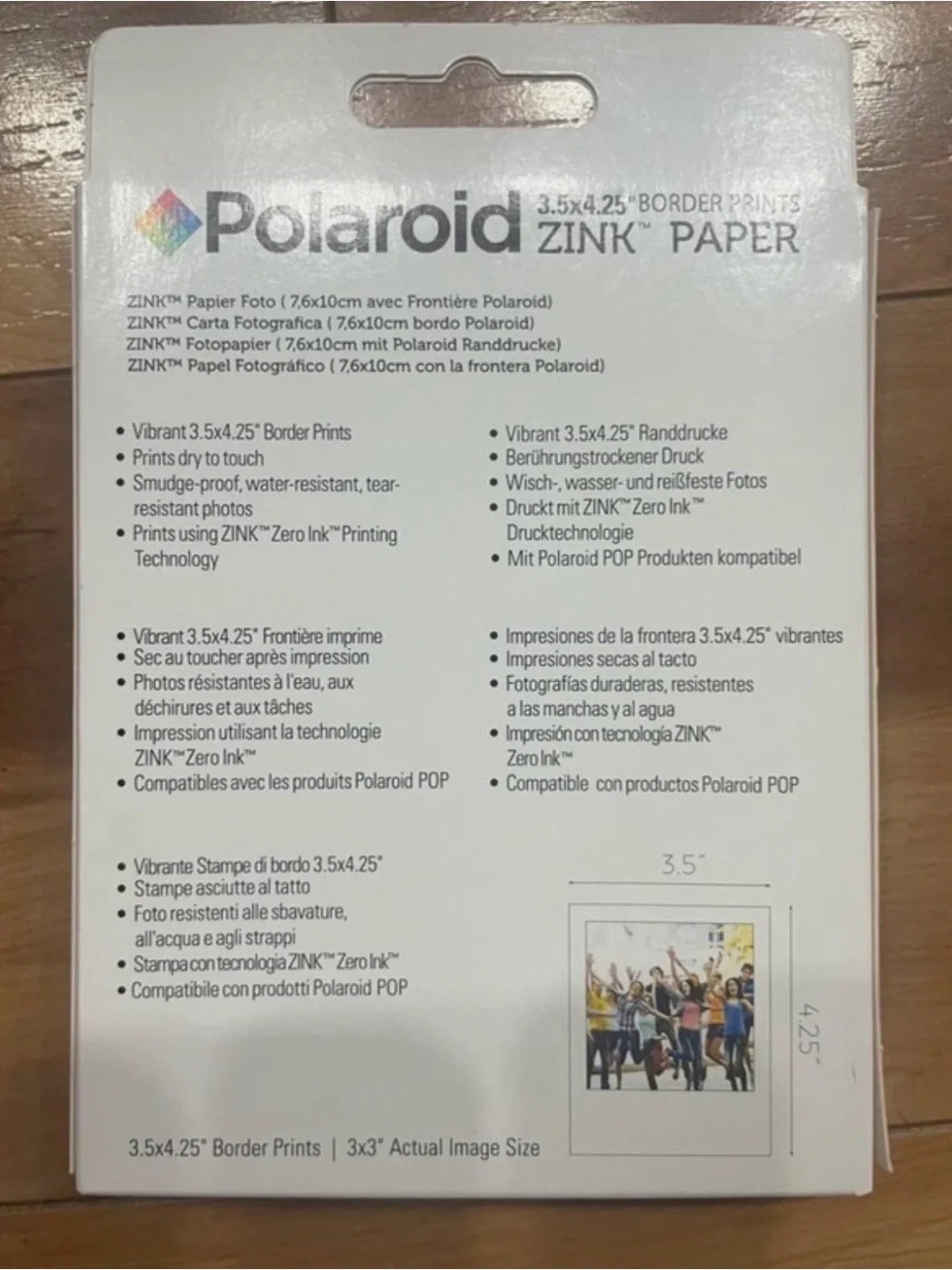 Polaroid Border Print Paper - White Pack with Colorful Accent Images
